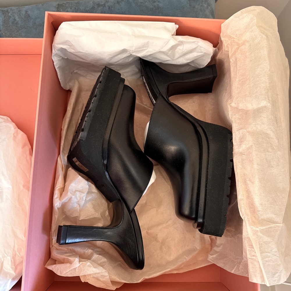 Acne Studios Black Women's Mules - 
Platform heel leather mules - NEW with box